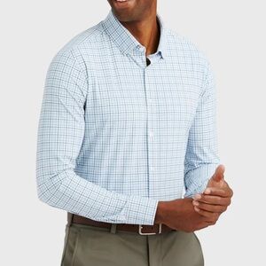 MIZZEN+MAIN Lightweight Leeward Dress Shirt Stretch Light Blue Wrinkle Resistant